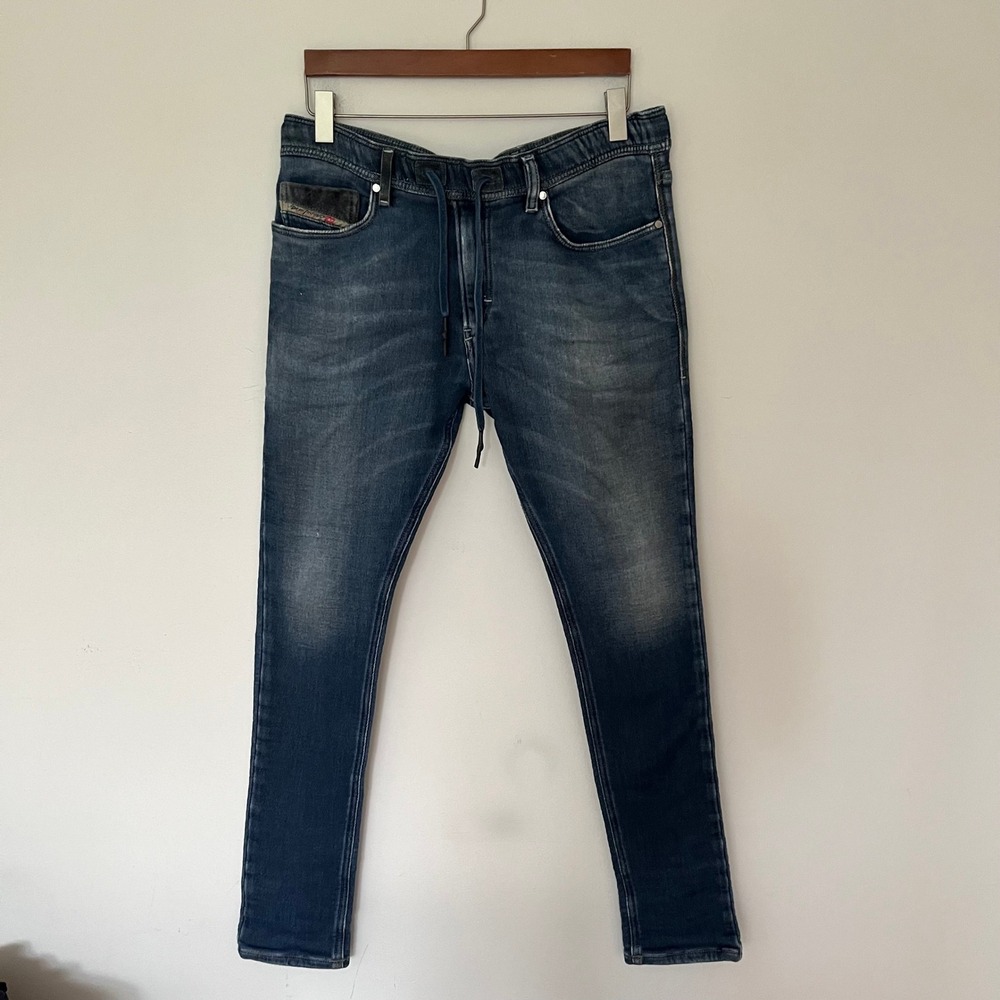 Diesel Tepphar JoggJeans Mens Slim Fit Drawstring Denim Sweatpants Blue 32x32